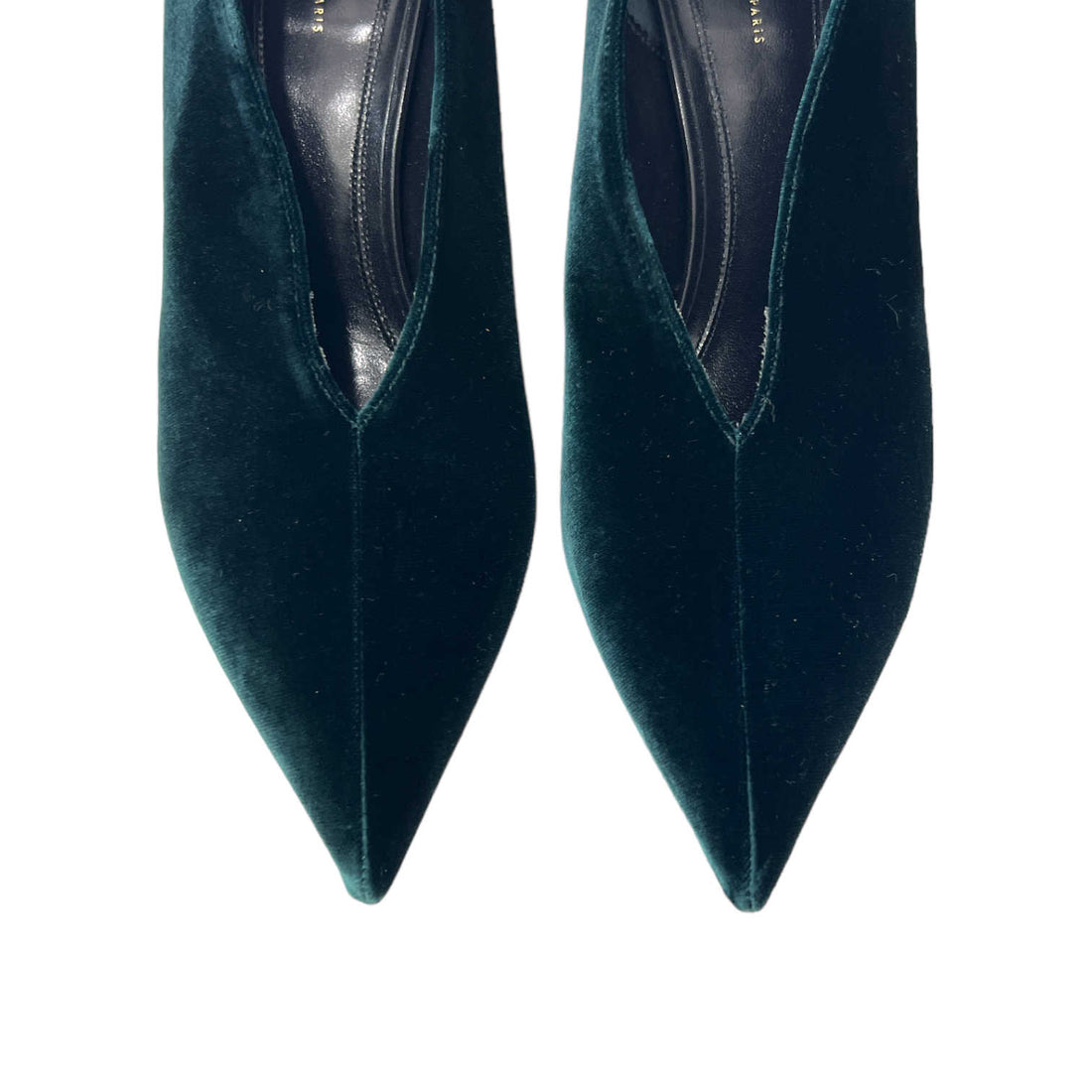 Velvet V Neck Pumps - 38