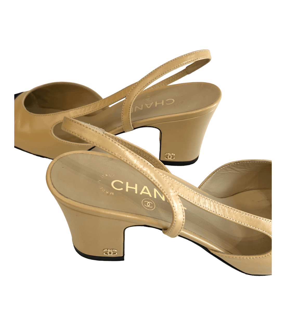 Chanel Cap Toe Slingback Pumps