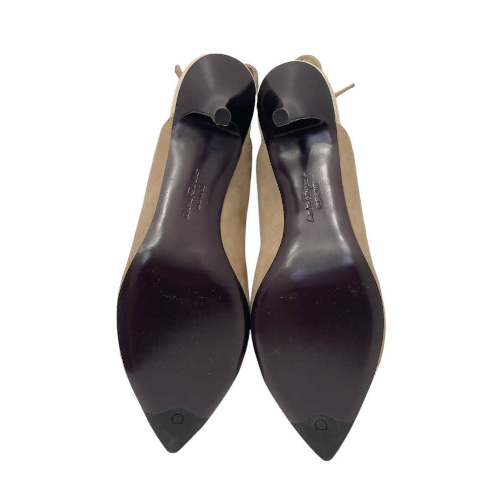 Ferragamo Suede Sling Back Pumps