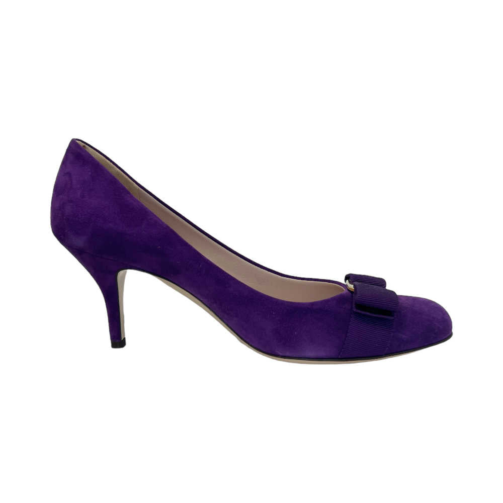 Ferragamo Suede Vara Bow Pumps