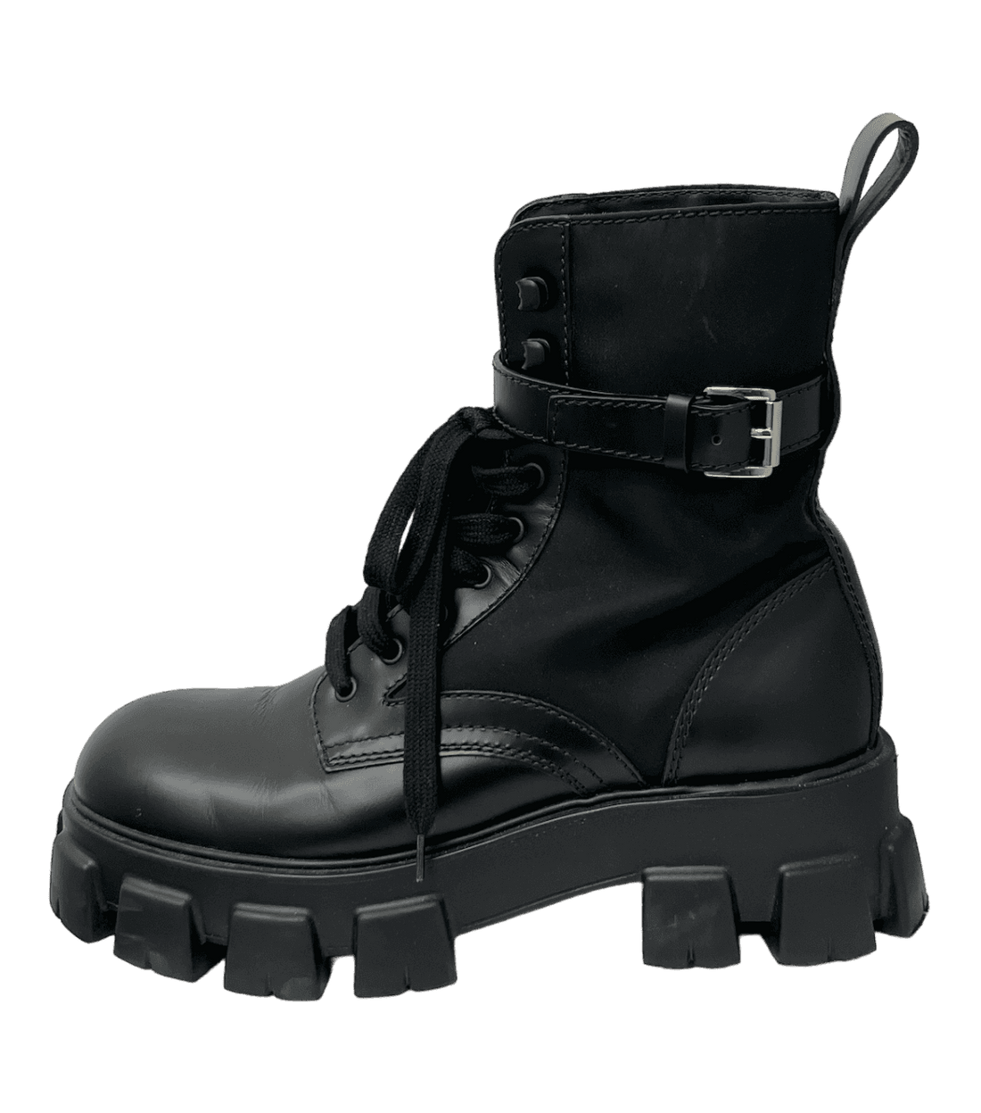 Prada Monolith Buckle Boots - 43.5