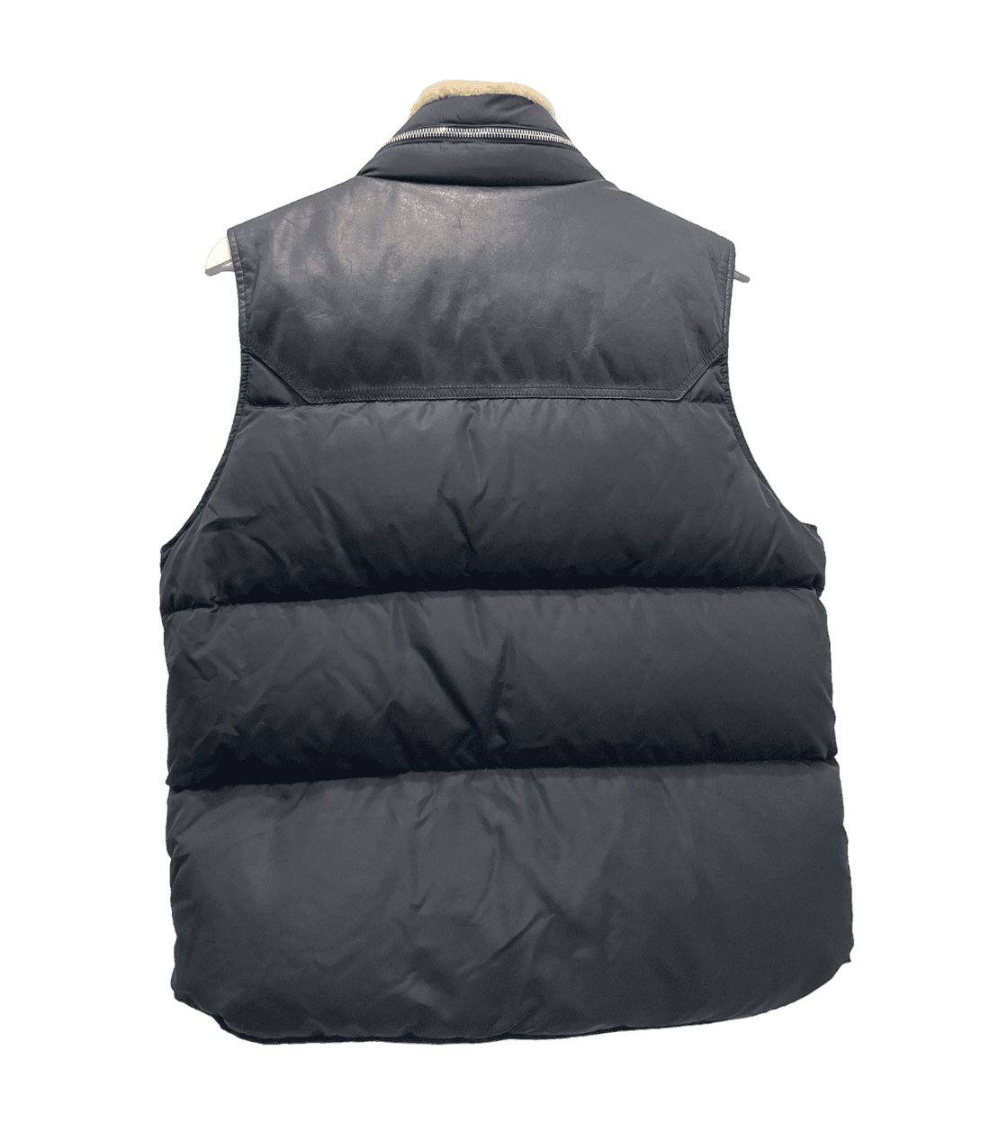 Moncler Paneled Leather Down Vest