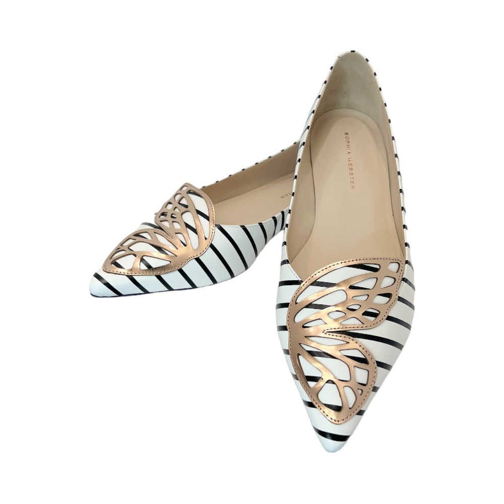 Sophia Webster Striped Butterfly Flats