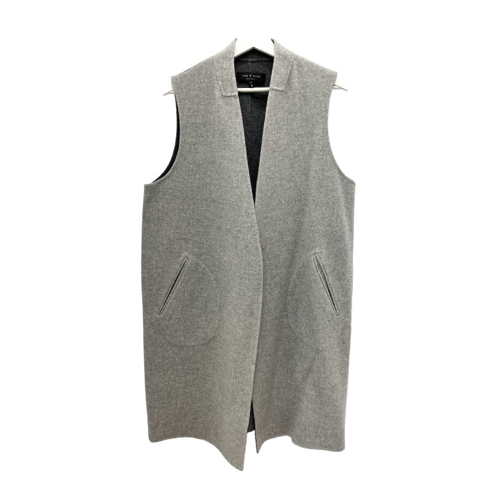 Reversible Long Wool Vest - M