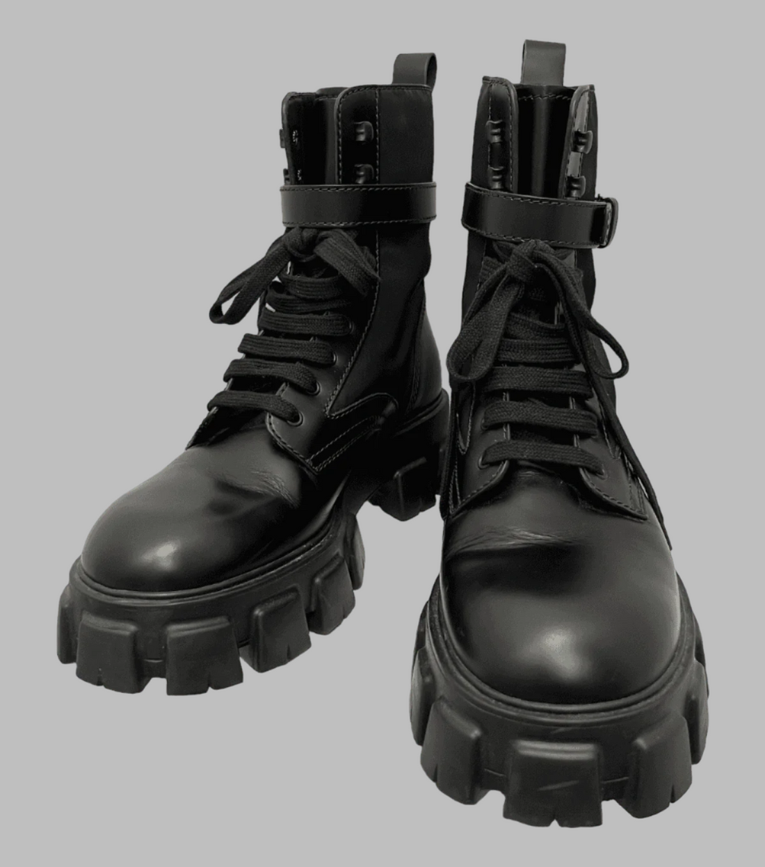 Prada Monolith Buckle Boots - 43.5