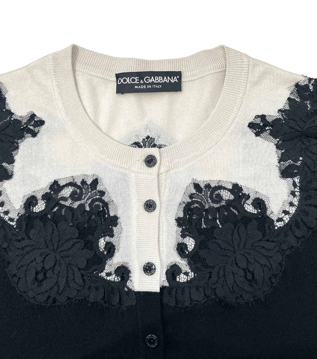 Dolce & Gabbana Silk Lace Inset Cardigan