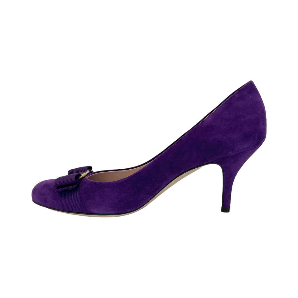 Ferragamo Suede Vara Bow Pumps