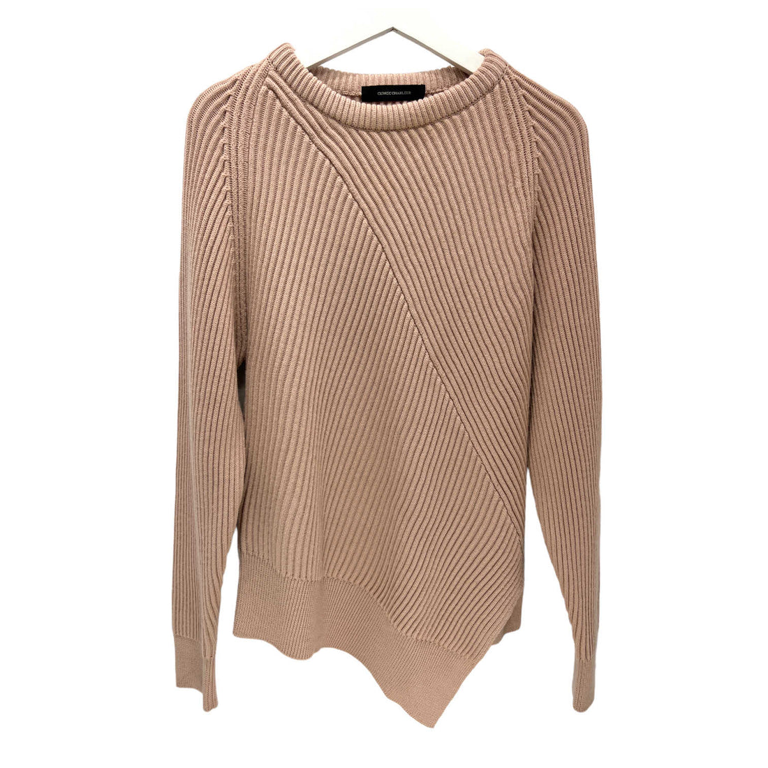 Ribbed Asymmetric Hem Sweater - 8