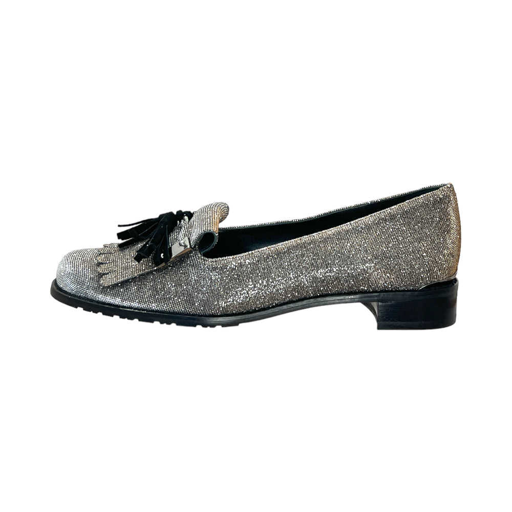 Tasseled Glitter Loafers - 38.5