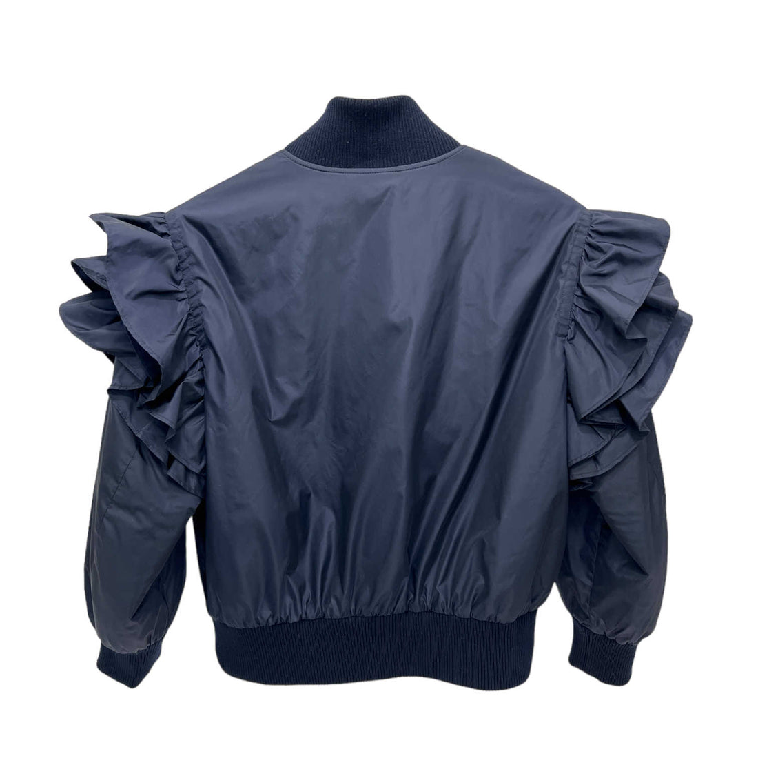 Ruffled Sleeve Bomber Jacket - 2