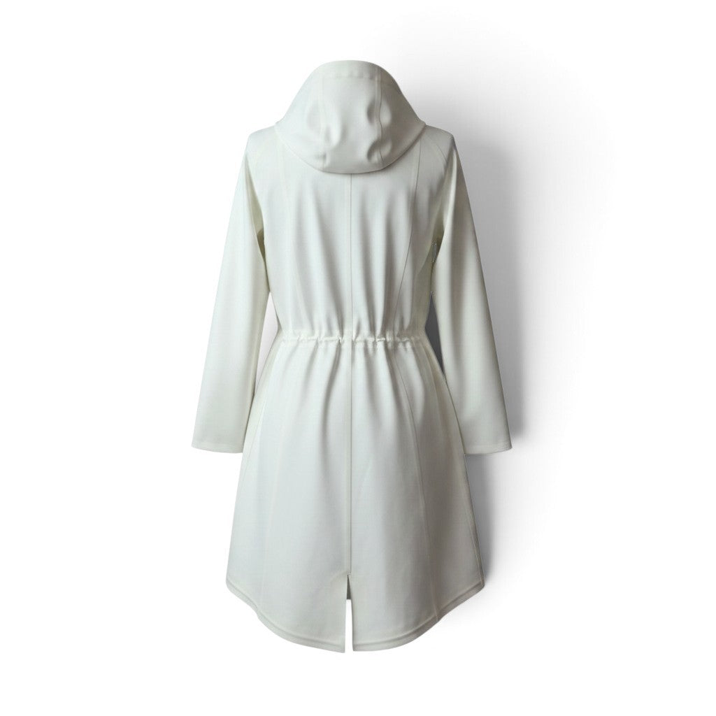 Pre-Owned Herno First Act White Technical Nylon Hooded Raincoat — Size 38