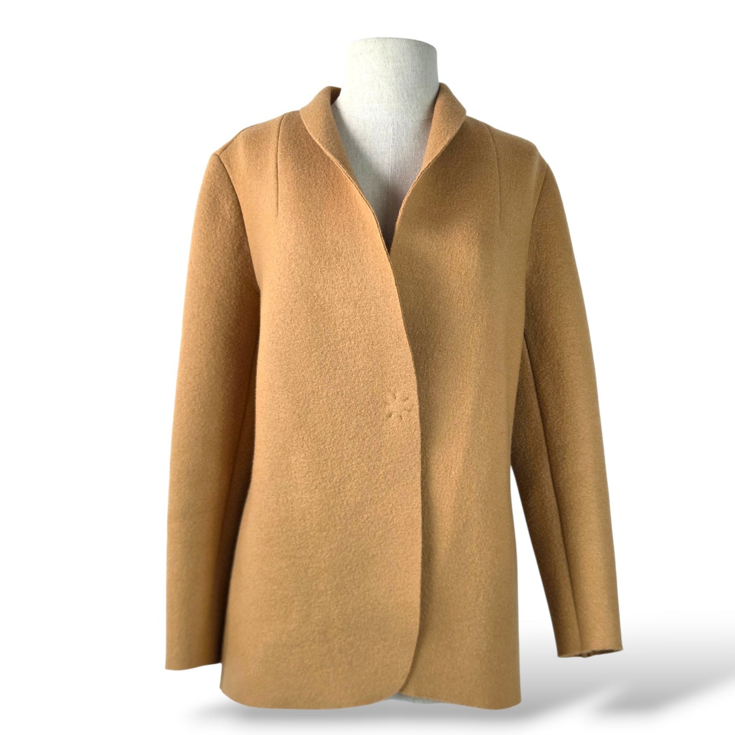 Pre-Owned Stella McCartney Bryce Virgin Wool Open-Front Coat in Camel — Size 34
