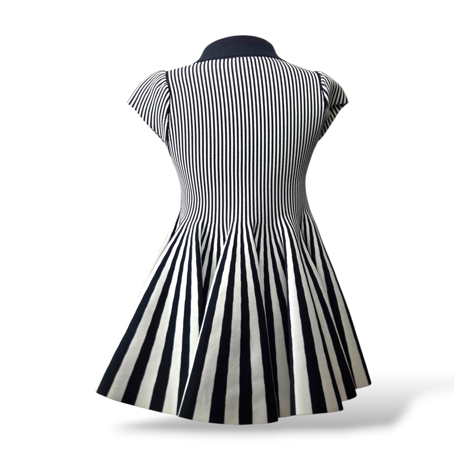 Pre-Owned Loewe Striped Viscose Knit Mini Polo Dress in Navy & White — Size S