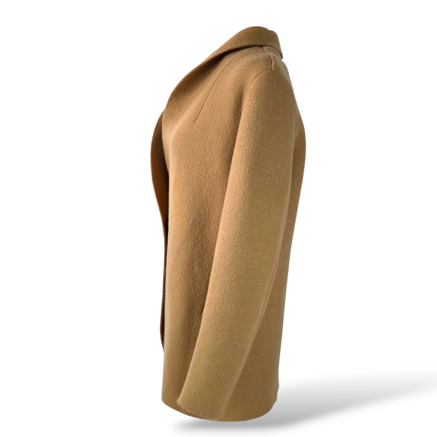 Pre-Owned Stella McCartney Bryce Virgin Wool Open-Front Coat in Camel — Size 34