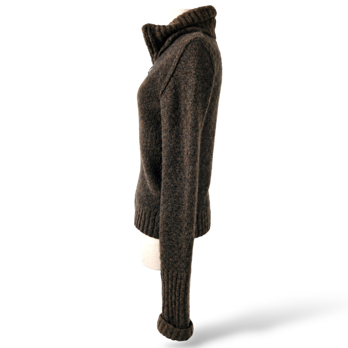 Pre-Owned D&G Dolce & Gabbana Brown Mohair Wool Zip-Up Cardigan — Size S
