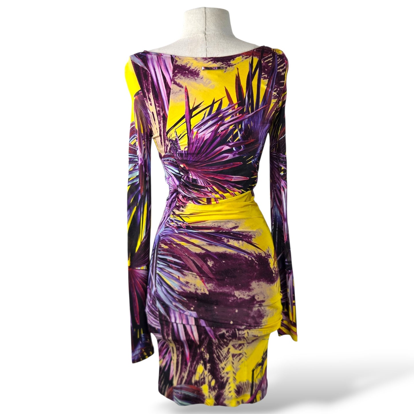 Pre-Owned Jean Paul Gaultier Classique Tropical Palm Print Long-Sleeve Bodycon Dress — Size XS