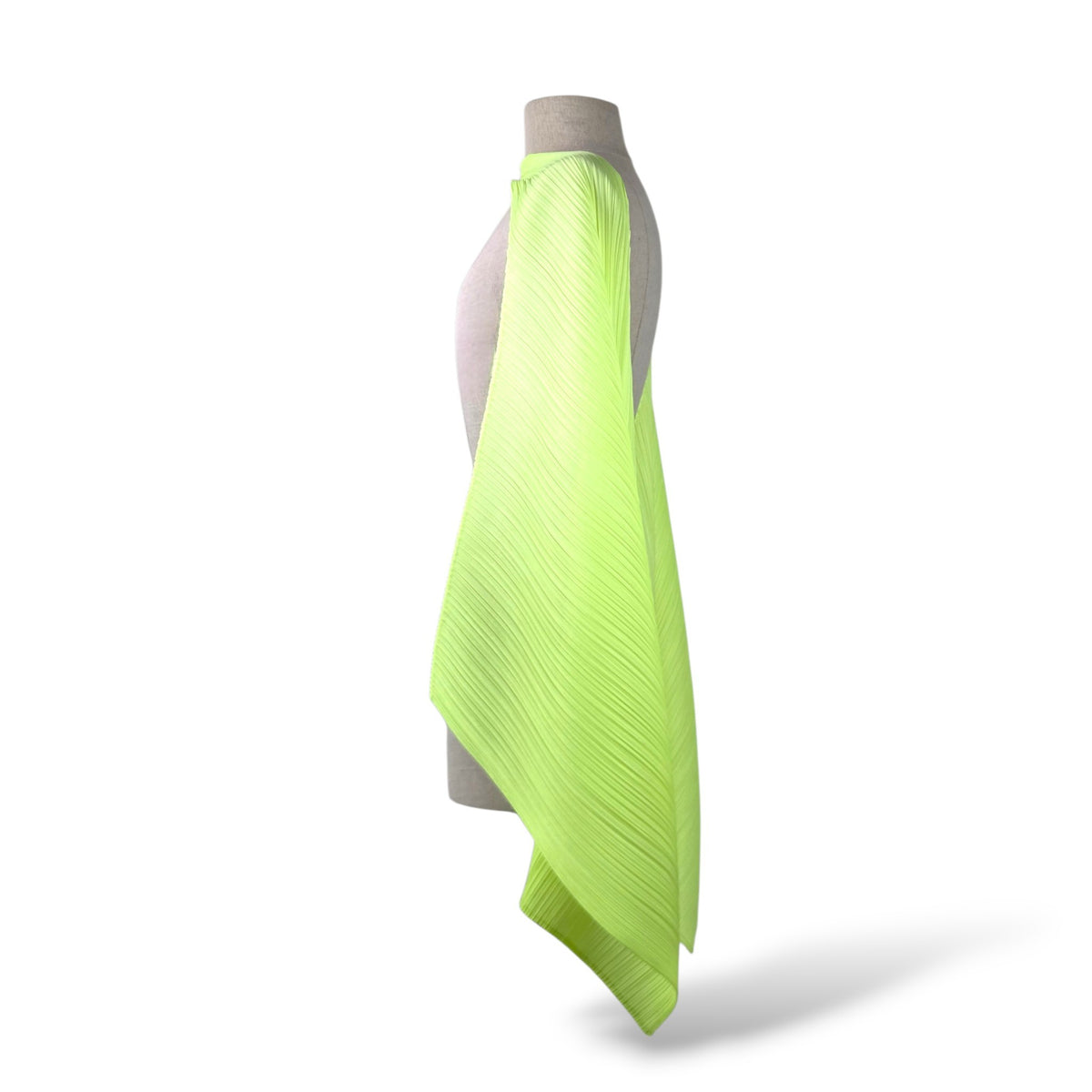 Pre-Owned Pleats Please Issey Miyake Draped Batwing Top in Neon Yellow-Green