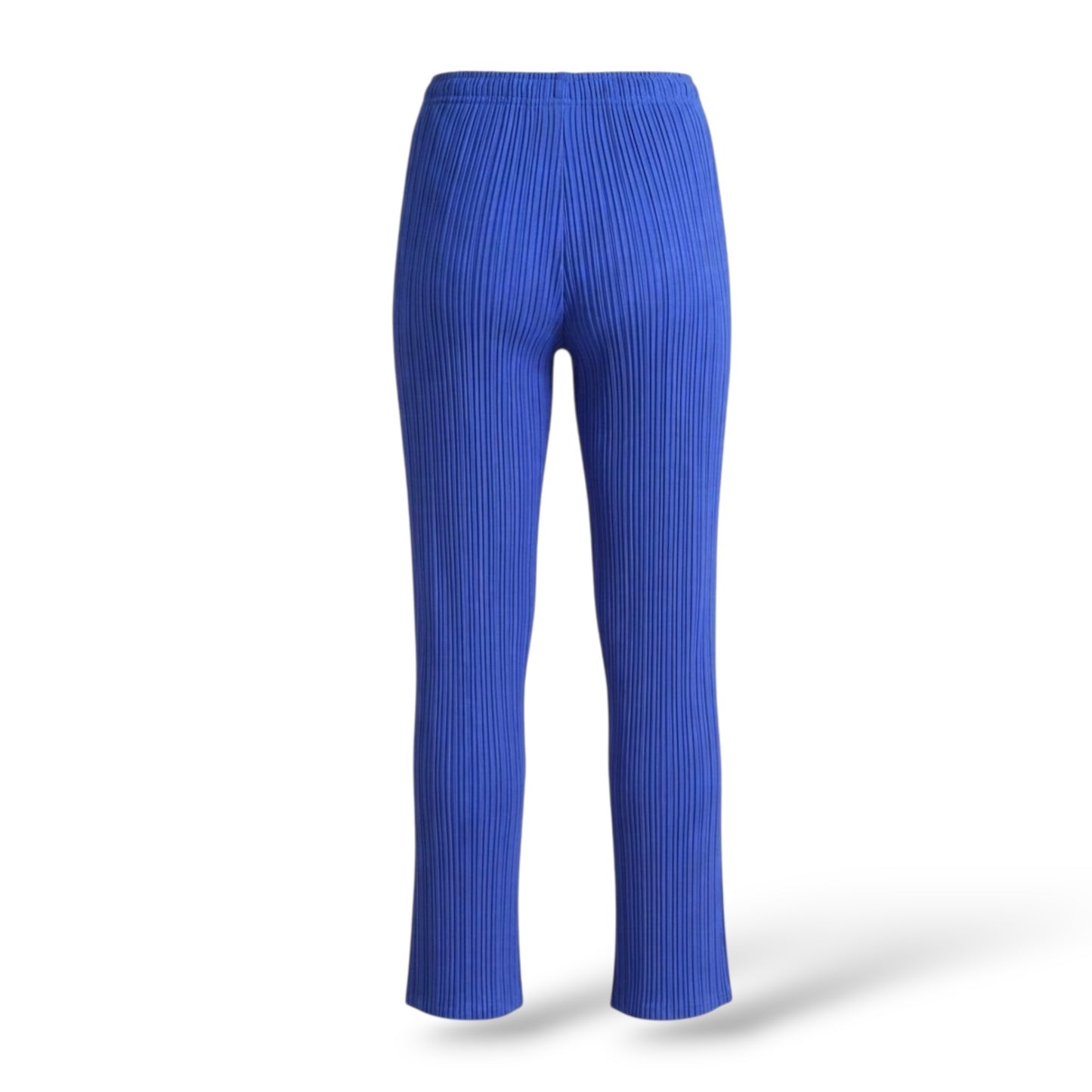 Pre-Owned Pleats Please Issey Miyake Micro-Pleated Trousers in Cobalt Blue