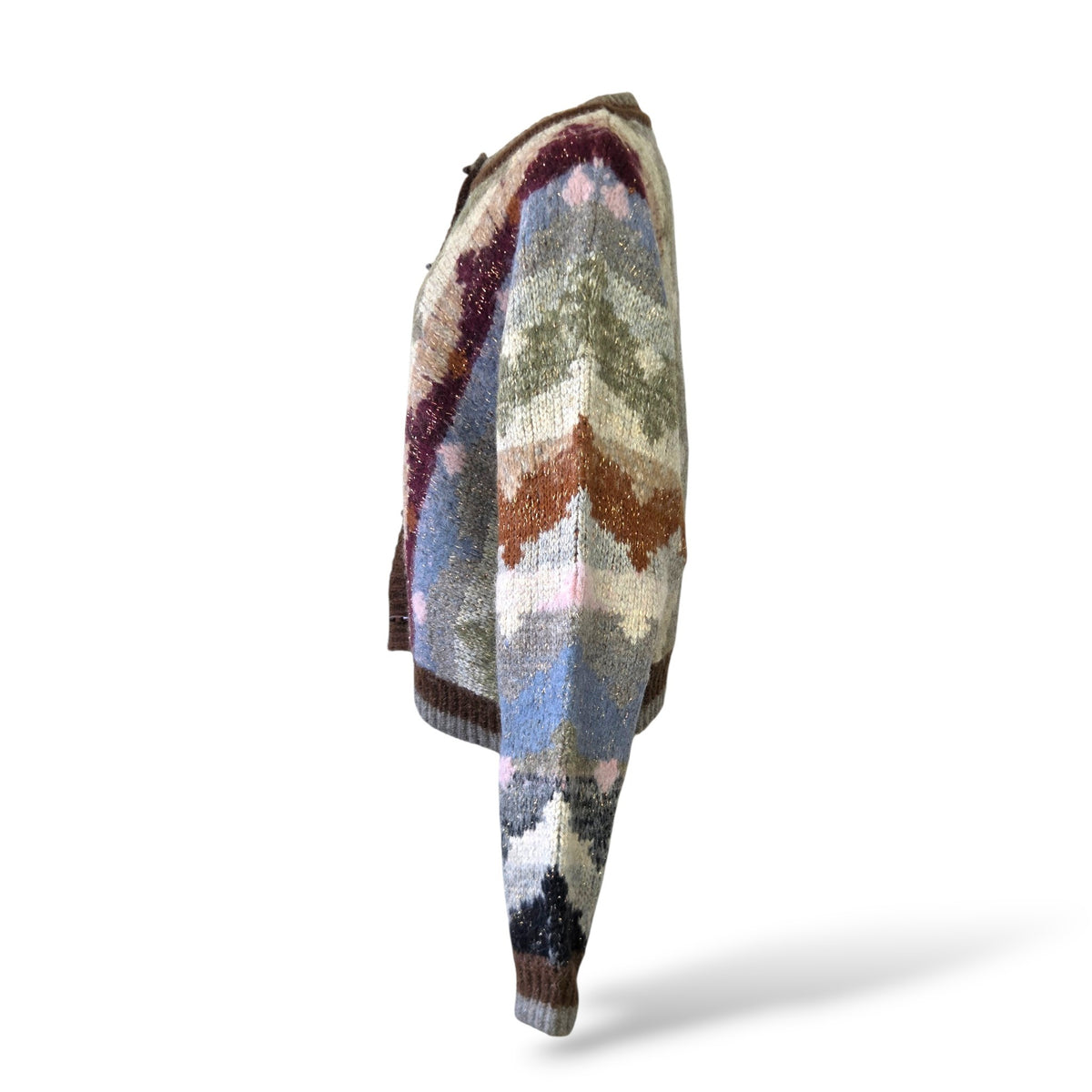 Pre-Owned MOTHER "The Soaring High Cardigan in Bumpy Trails" Alpaca Wool Blend Cardigan