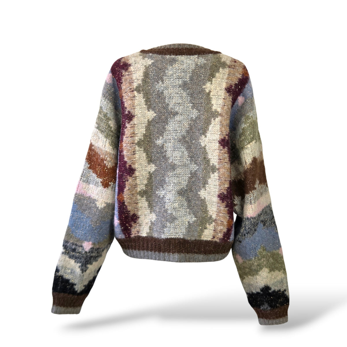 Pre-Owned MOTHER "The Soaring High Cardigan in Bumpy Trails" Alpaca Wool Blend Cardigan