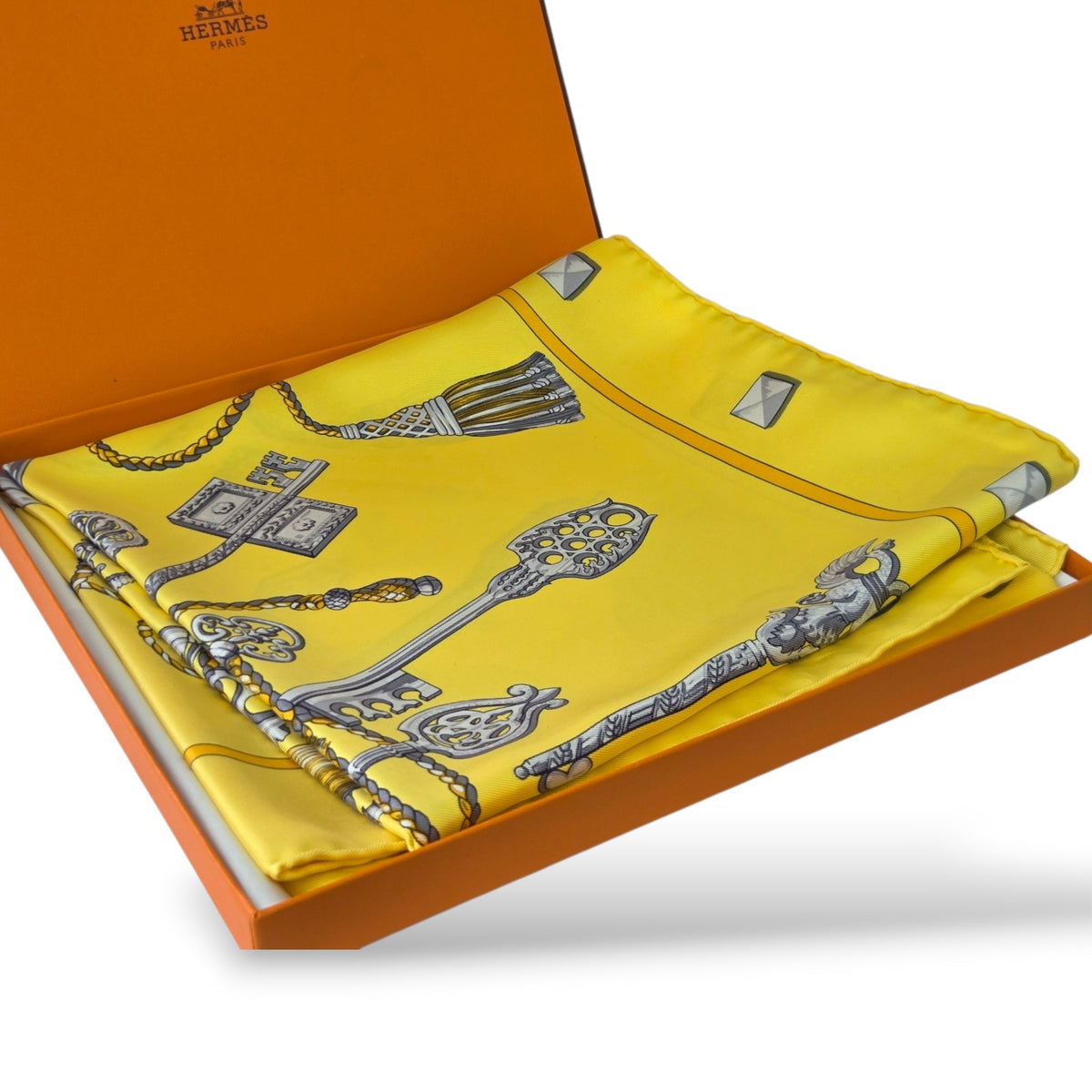 Carré 90 “La Clé des Champs” Silk Scarf by Françoise Faconnet