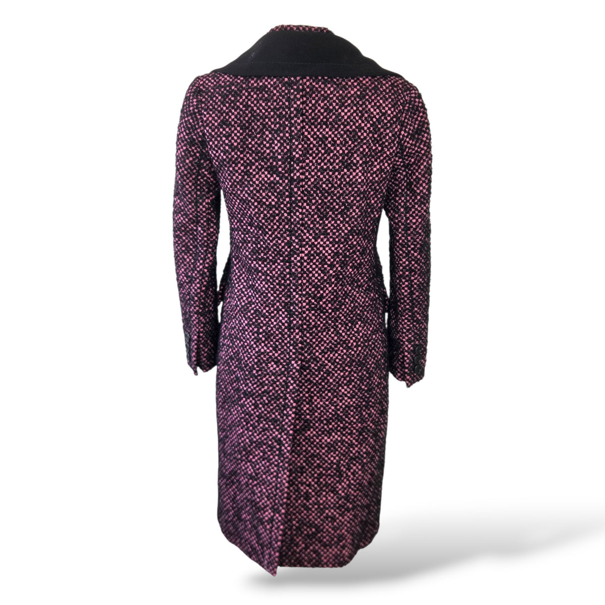 Pre-Owned Prada Pink & Purple Mohair Wool Tweed Single-Breasted Coat — Size 36