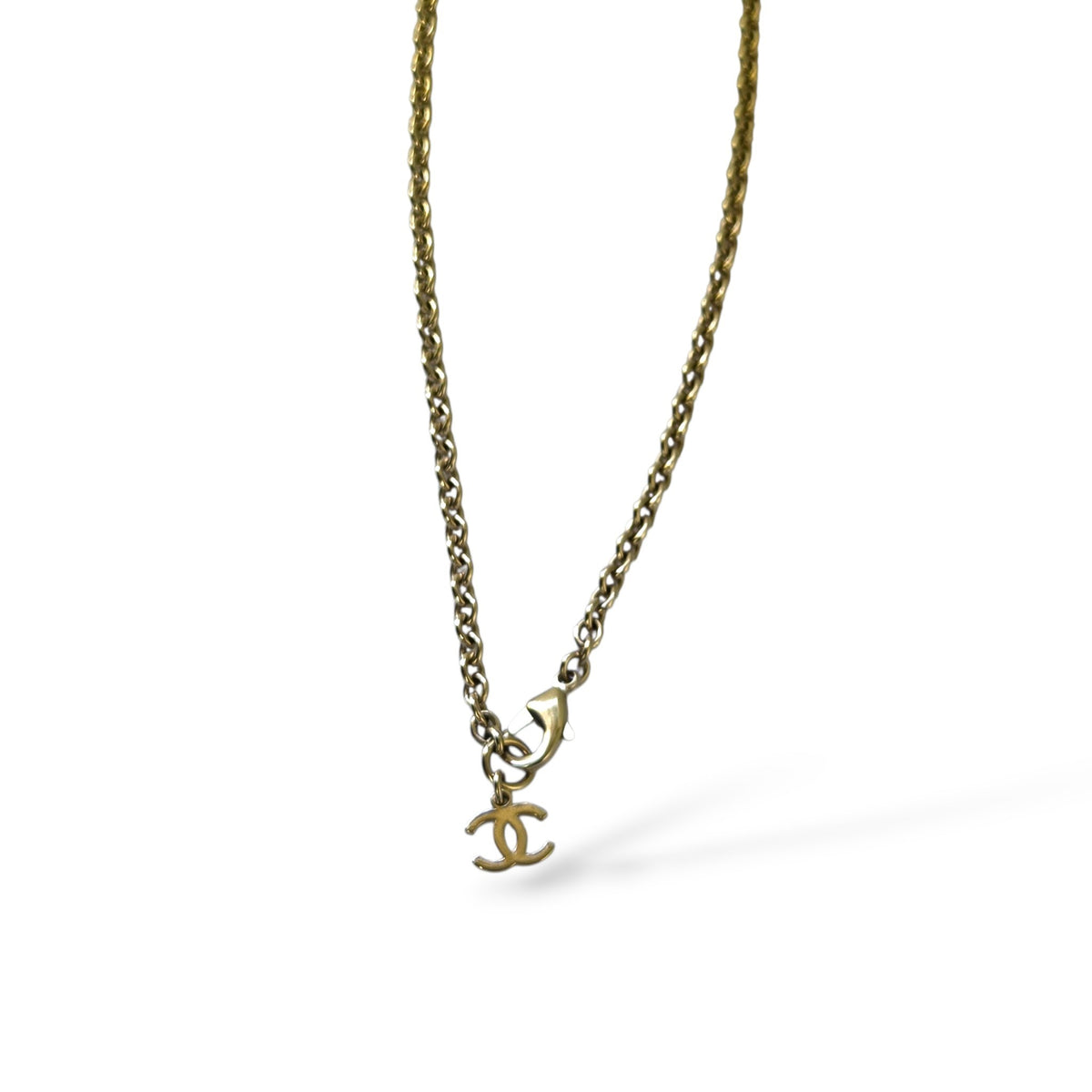 Gold-Tone Heart CC Pendant Necklace