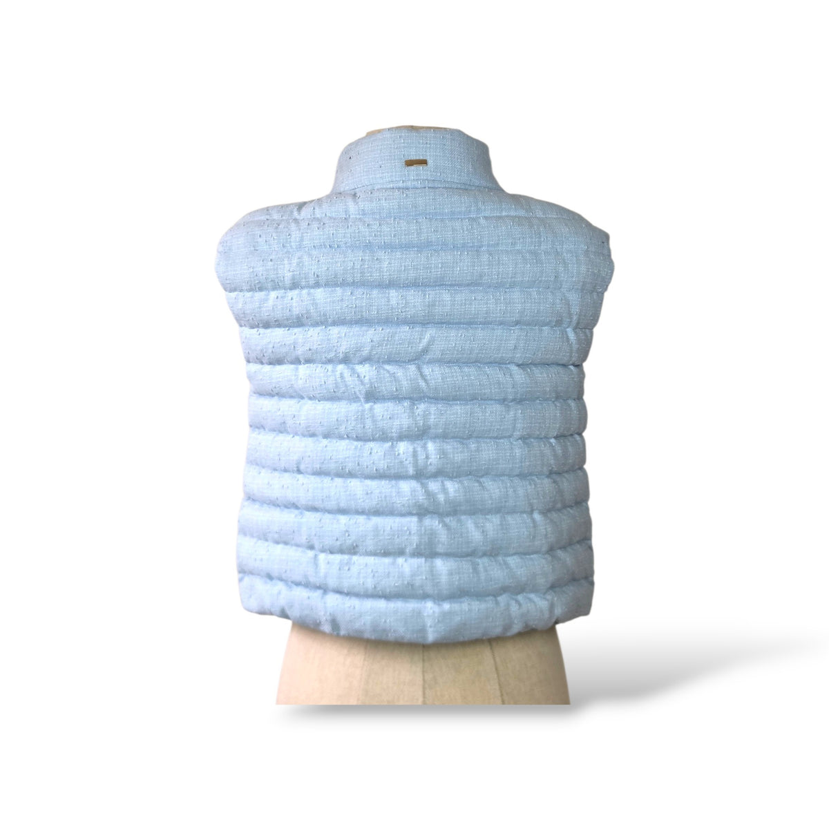 Pre-Owned Herno Blue Matte Quilted Goose Down Gilet Vest with Adjustable Hem