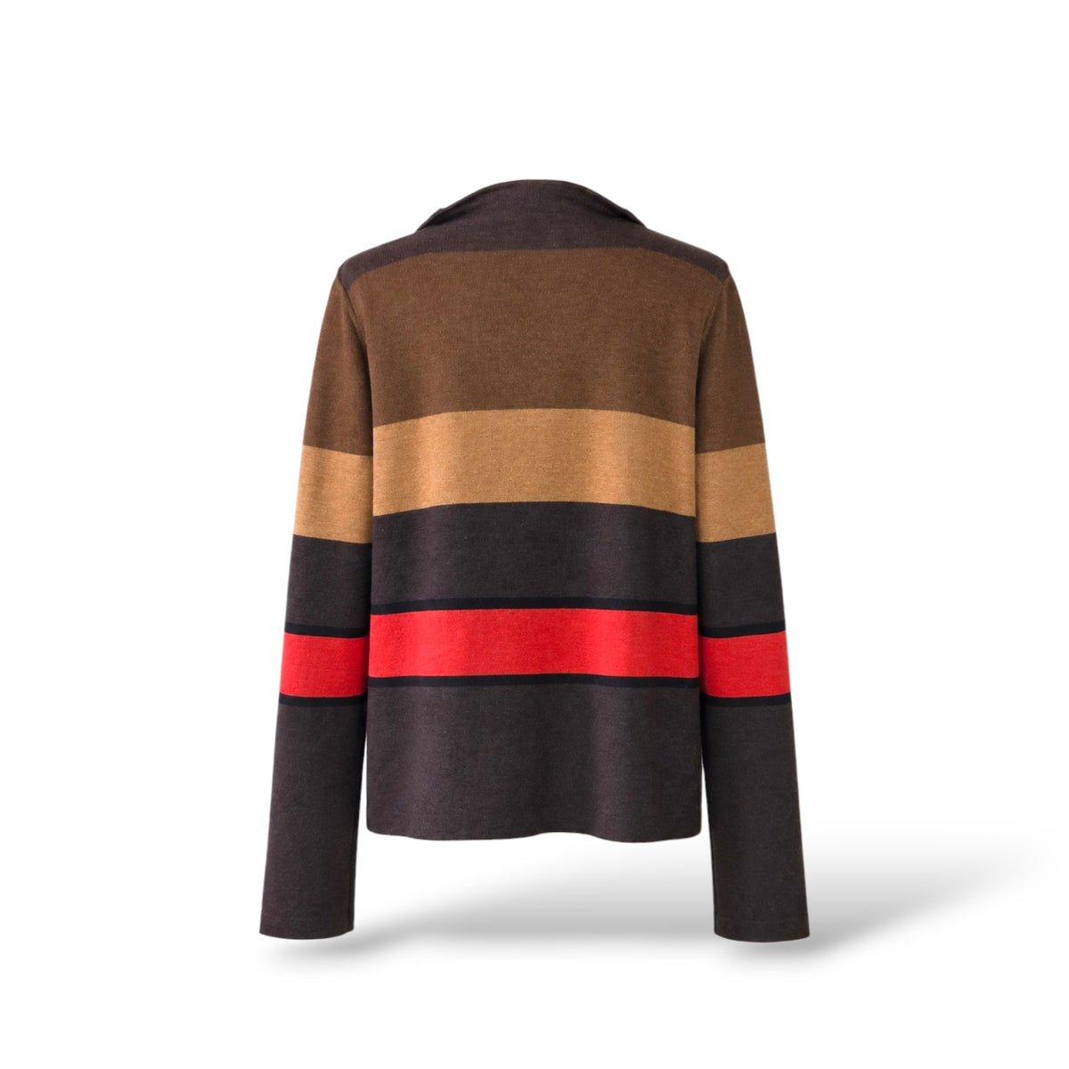Pre-Owned Akris PF/13 Reversible Brown Striped Cashmere & Silk Cardigan