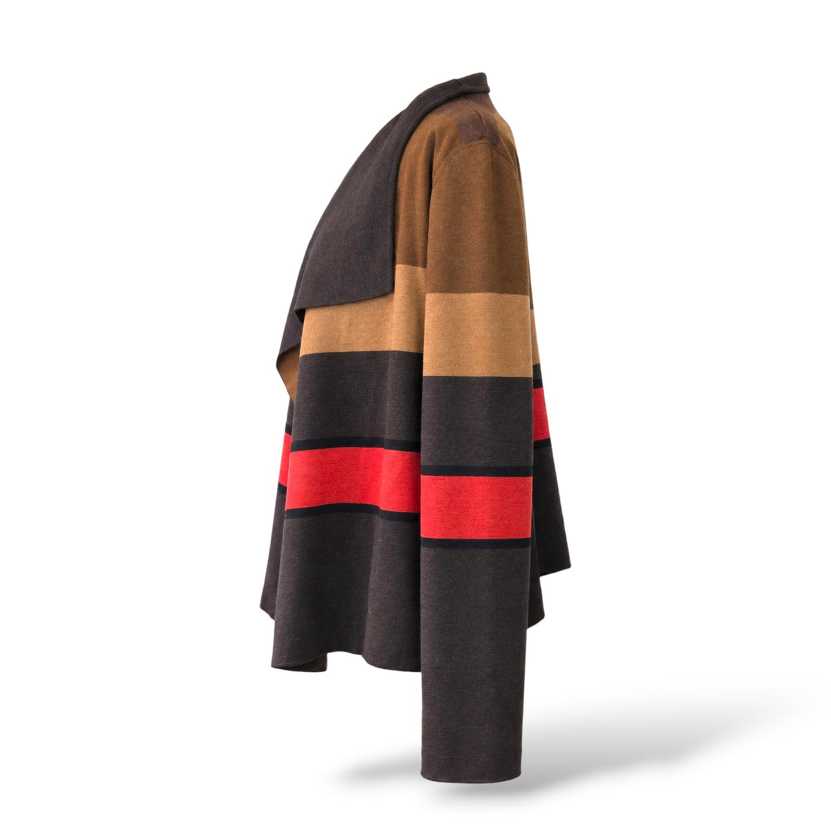Pre-Owned Akris PF/13 Reversible Brown Striped Cashmere & Silk Cardigan