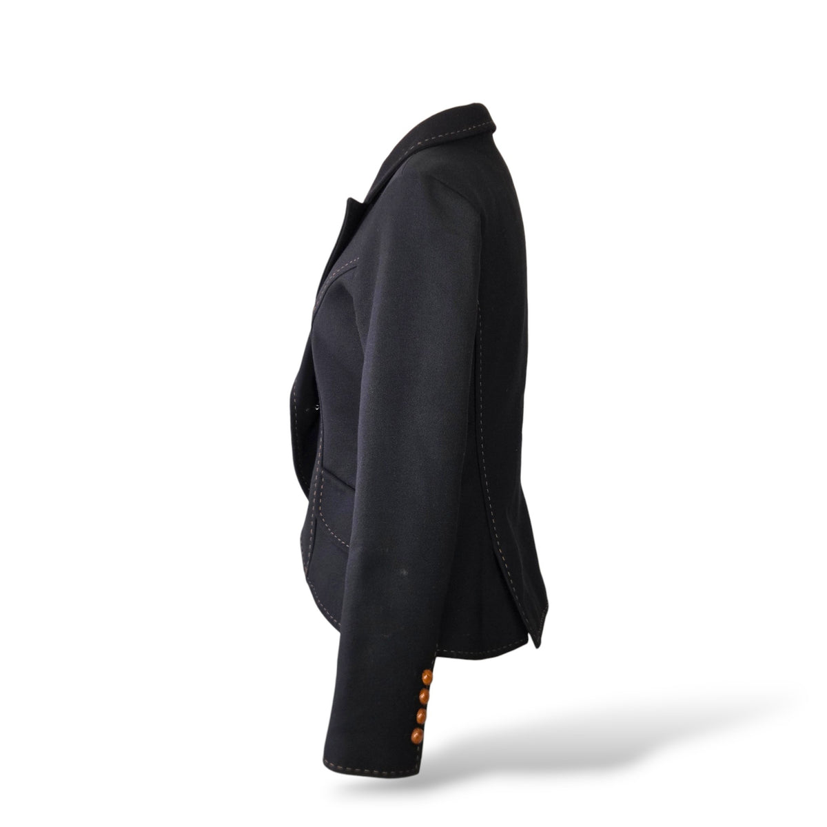 Pre-Owned SMYTHE Les Vestes Contrast-Stitch Wool Blazer