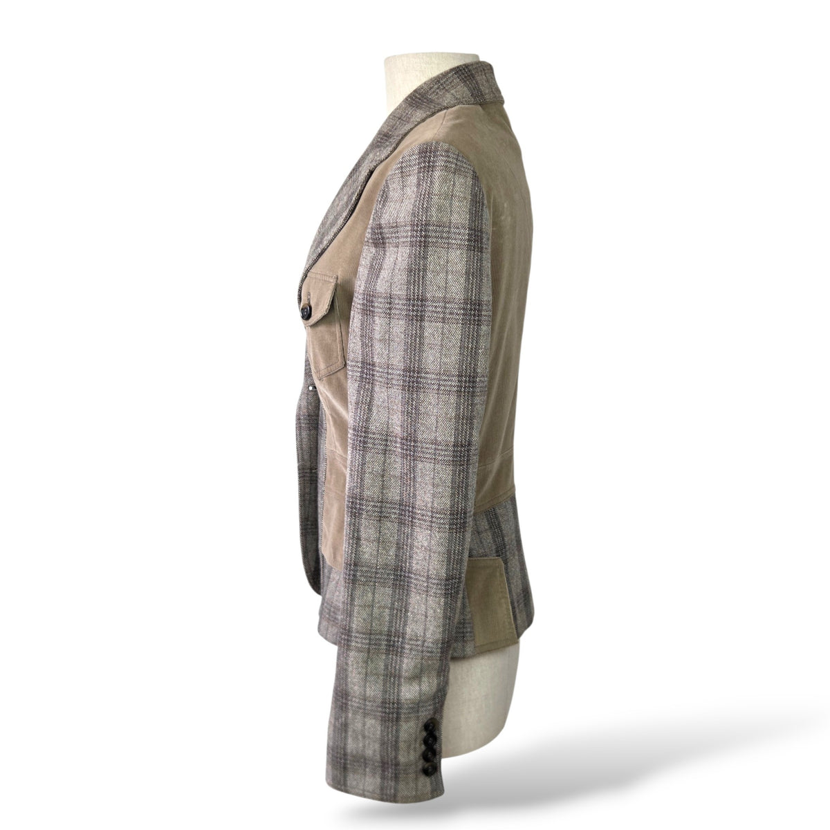 Pre-Owned Dolce & Gabbana Plaid Wool-Blend Safari Jacket