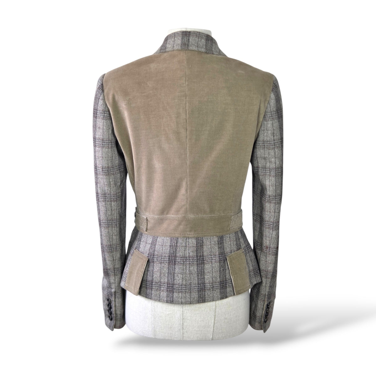 Pre-Owned Dolce & Gabbana Plaid Wool-Blend Safari Jacket