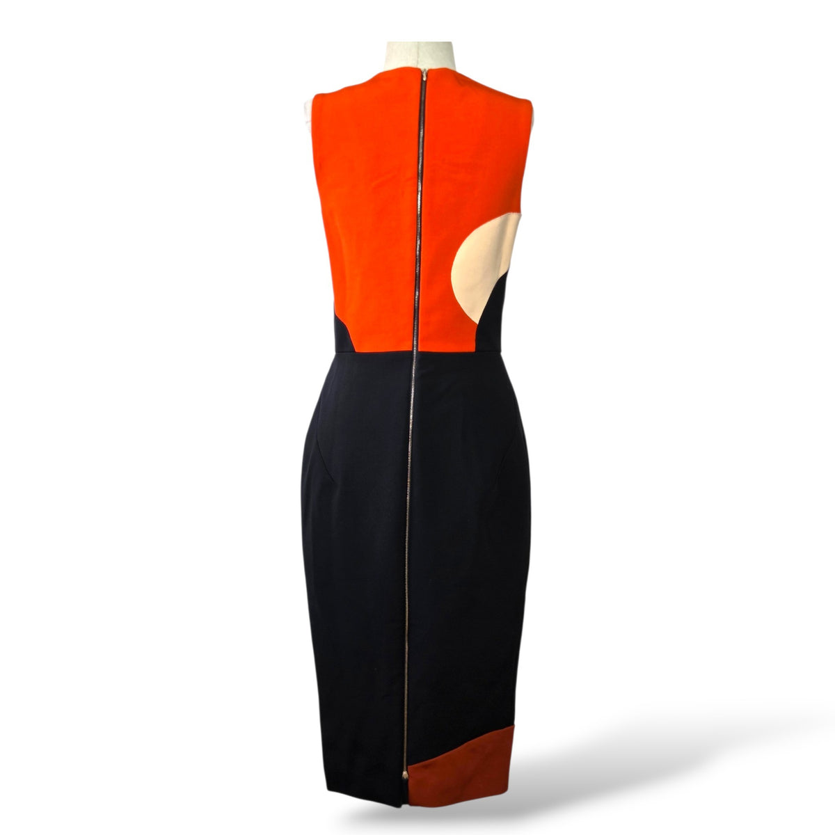 Pre-Owned Victoria Beckham Sleeveless Heart Colorblock Sheath Dress