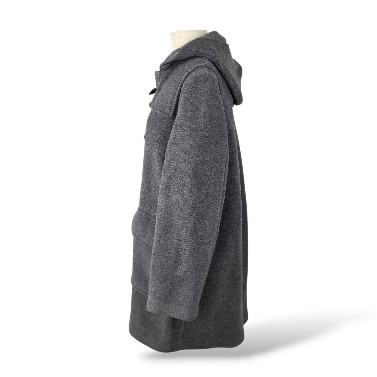Pre-Owned Burberry London Minstead Grey Wool Duffle Coat with Horn Toggles