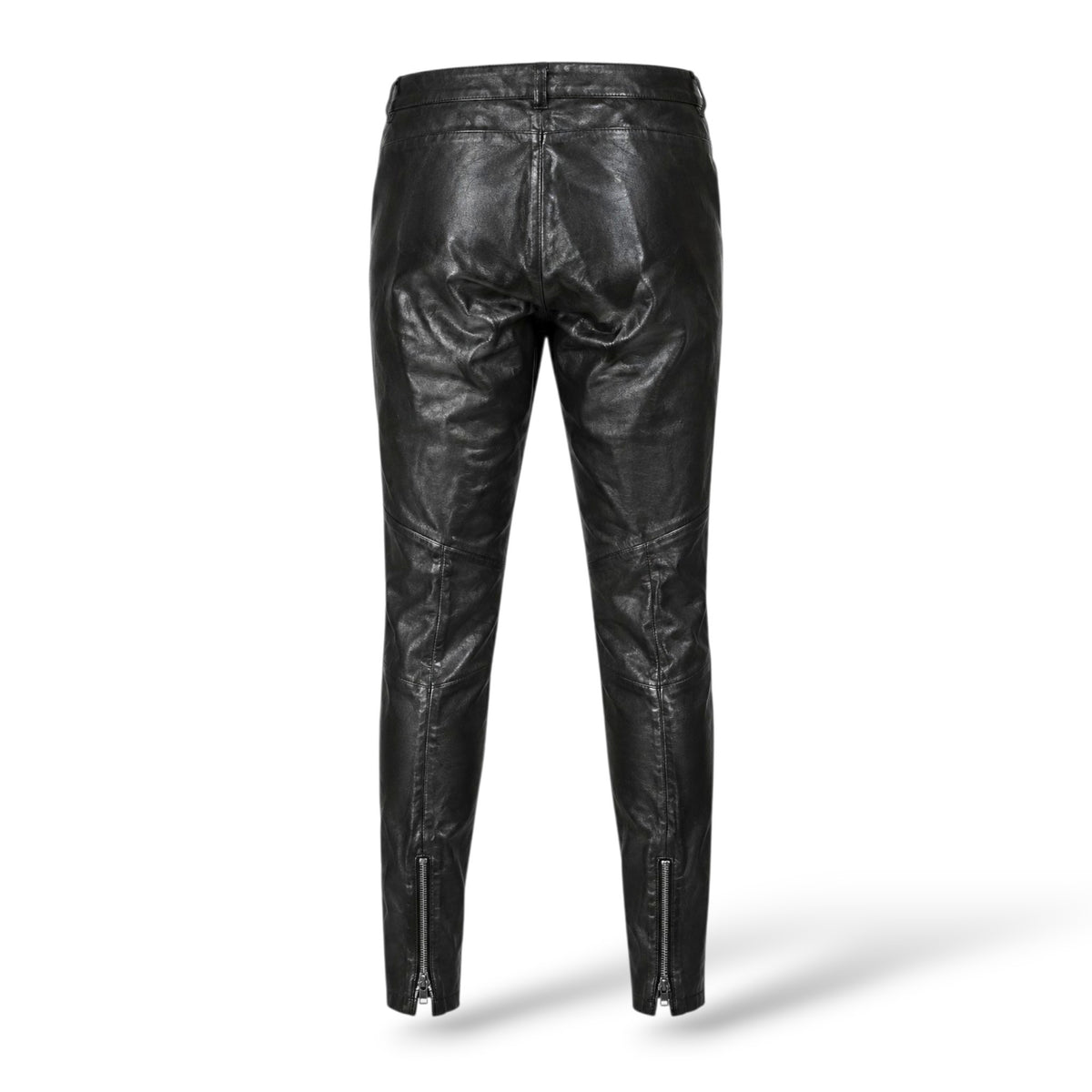 Pre-Owned Givenchy Black Lamb Leather Paneled Trousers
