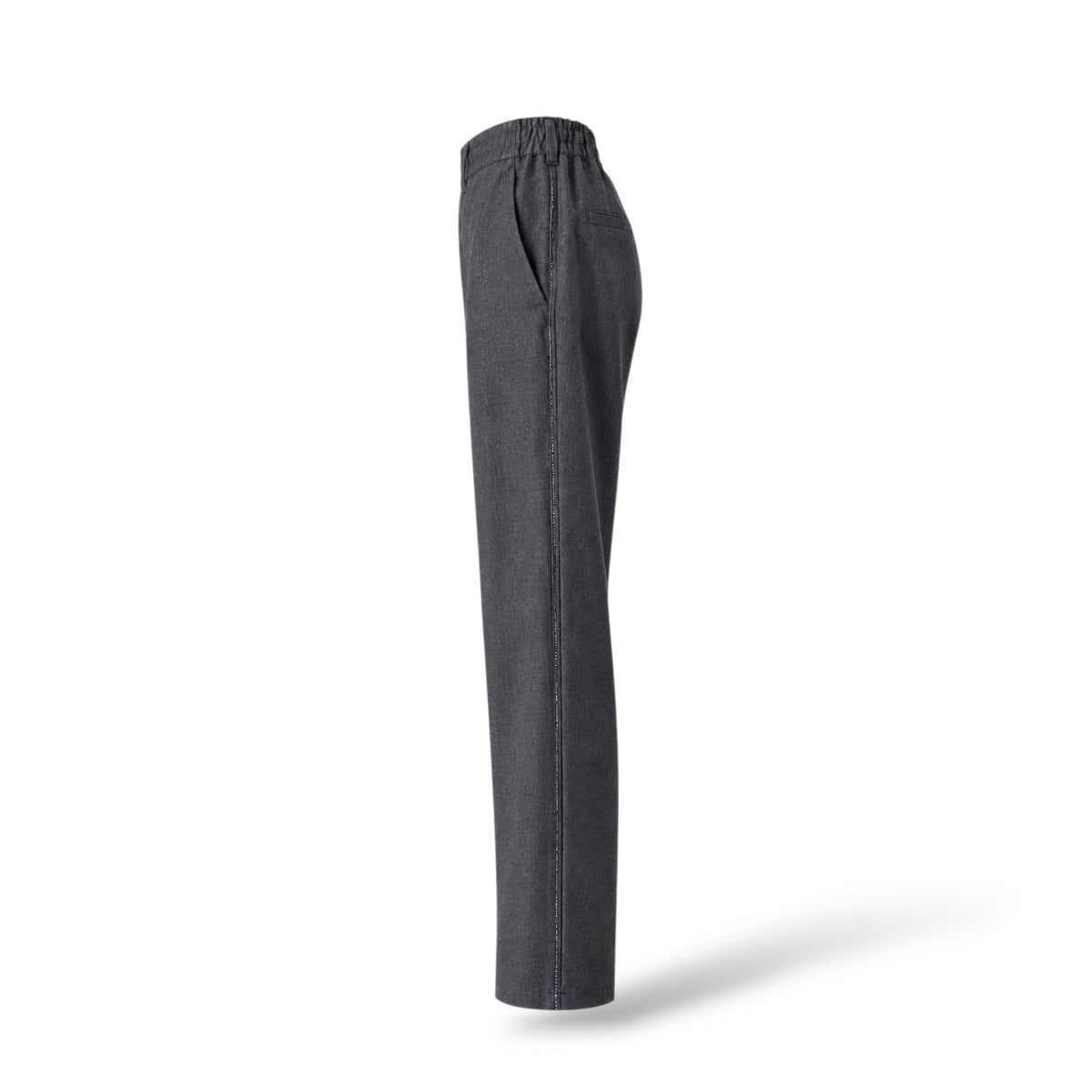 Pre-Owned Brunello Cucinelli Grey Virgin Wool-Blend Pleated Italian-Fit Trousers
