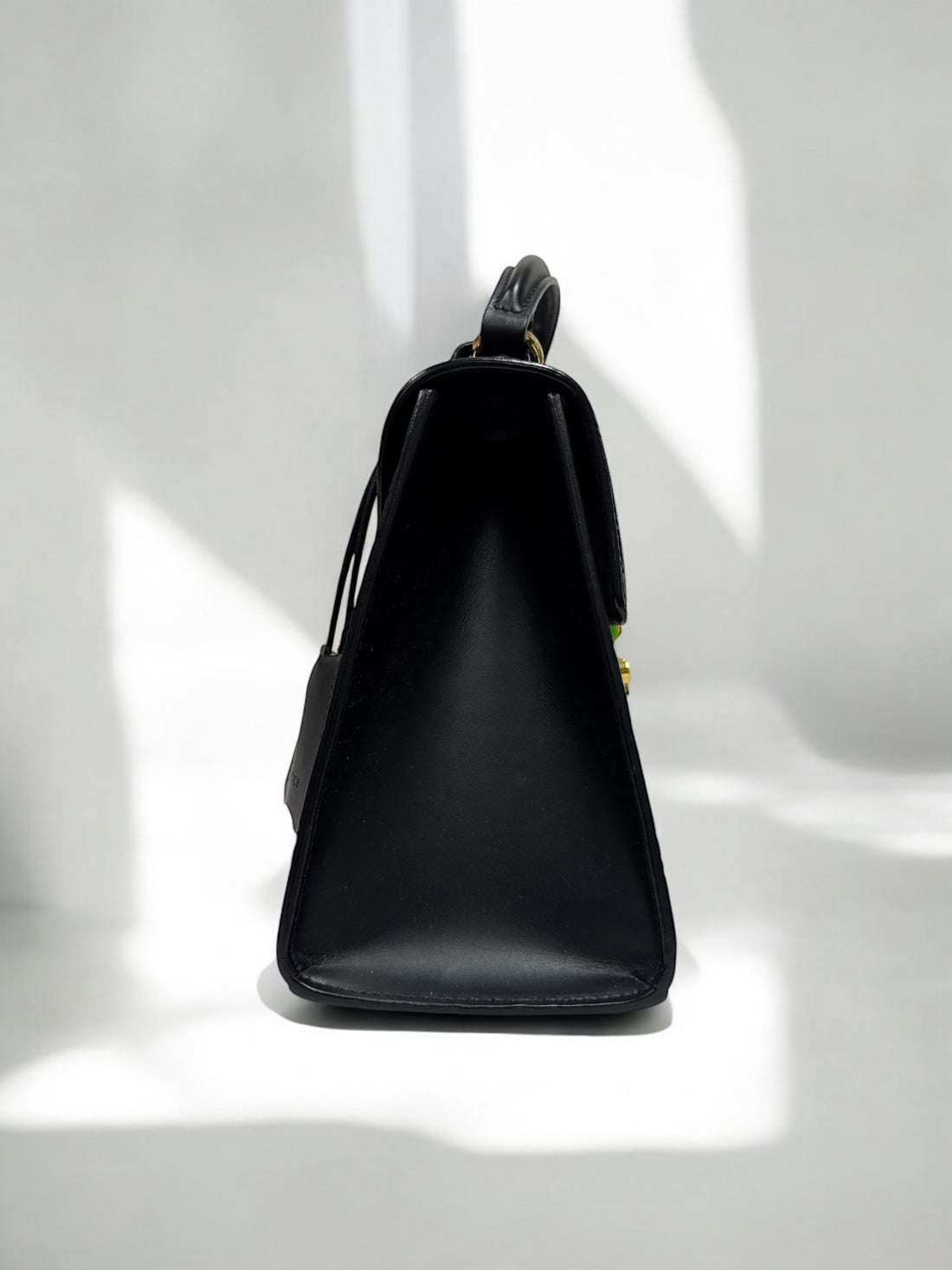 GUCCI Guccissima Signature Small Padlock Top Handle Bag Black
