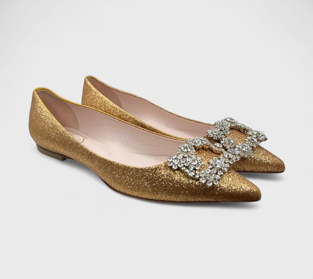 Roger Vivier Efflorescence Ballerinas Flats in glitter Size 38