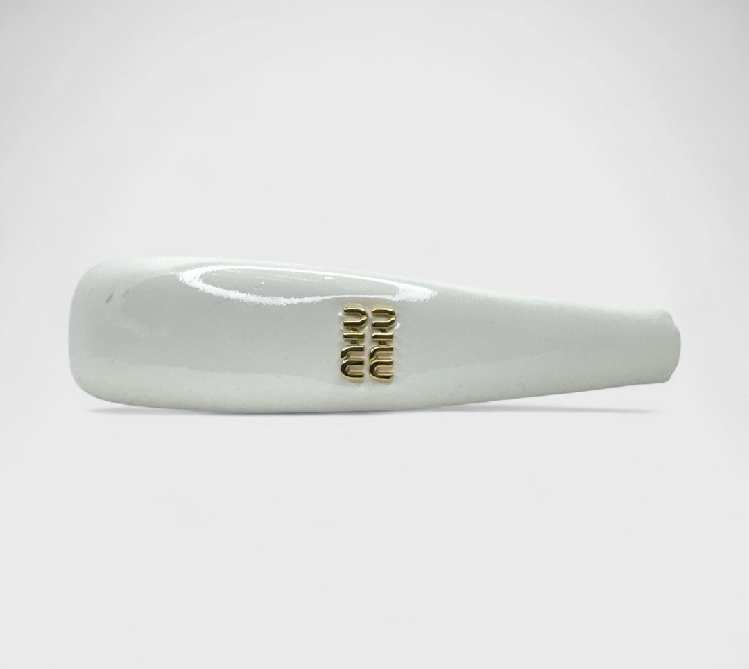 Miu Miu Bridal Logo Patent Leather Headband
