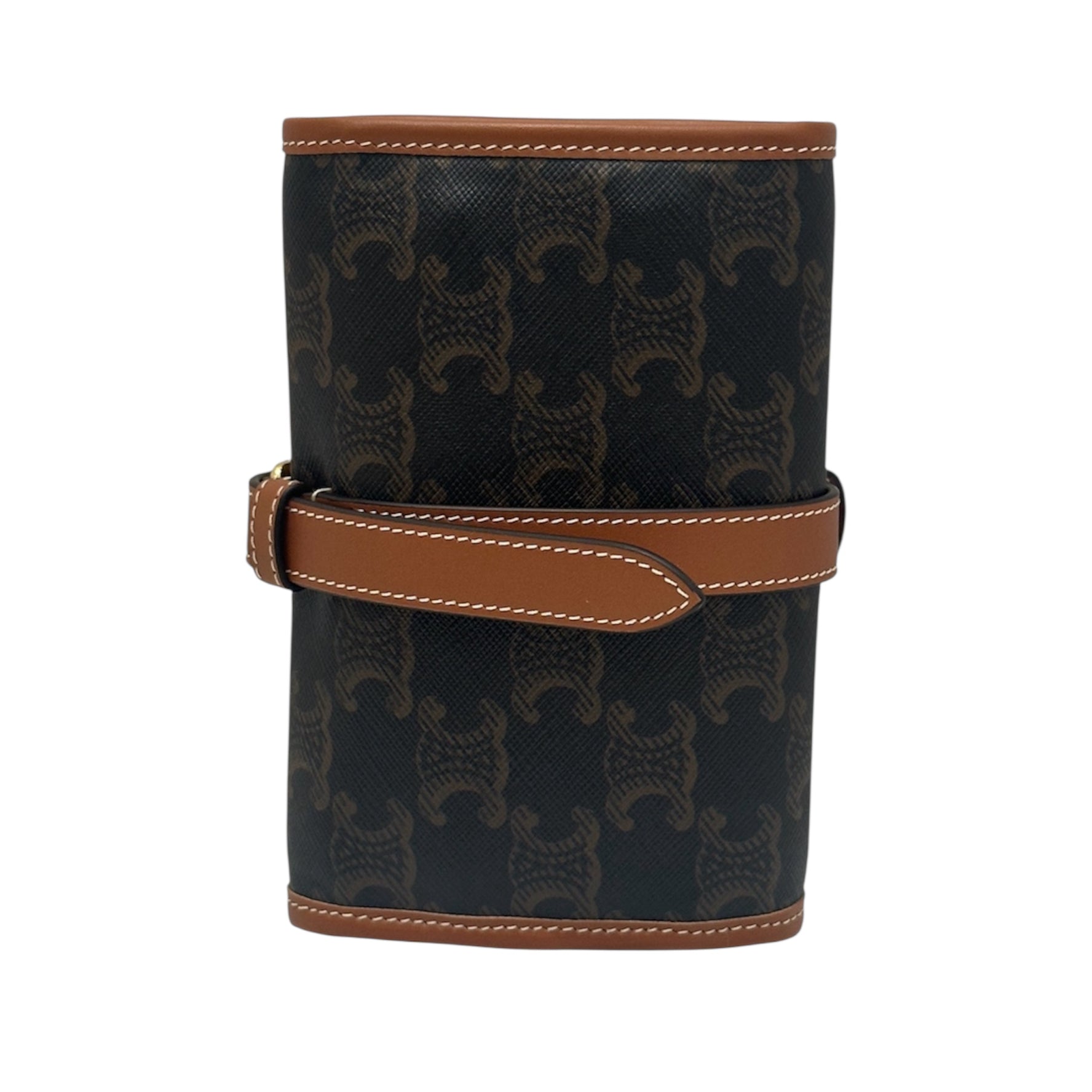 Celine Triomphe Jewelry Pouch – Monogram Canvas & Leather Travel Organizer | Luxury Roll-Up Case