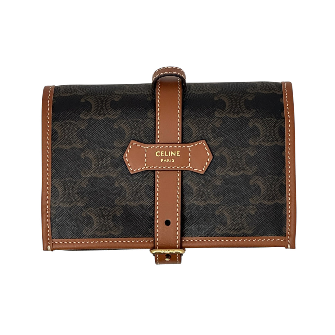 Celine Triomphe Jewelry Pouch – Monogram Canvas & Leather Travel Organizer | Luxury Roll-Up Case