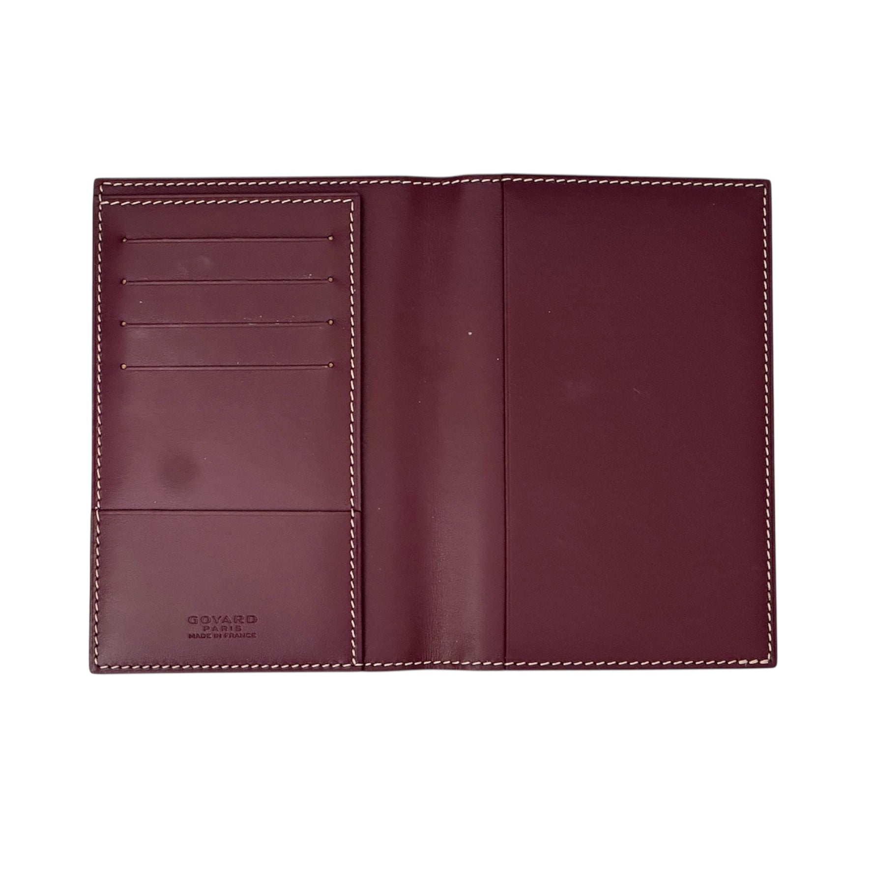 Goyard Saint Sulpice Card Holder – Burgundy Goyardine Canvas & Leather Bifold Wallet | Made in France
