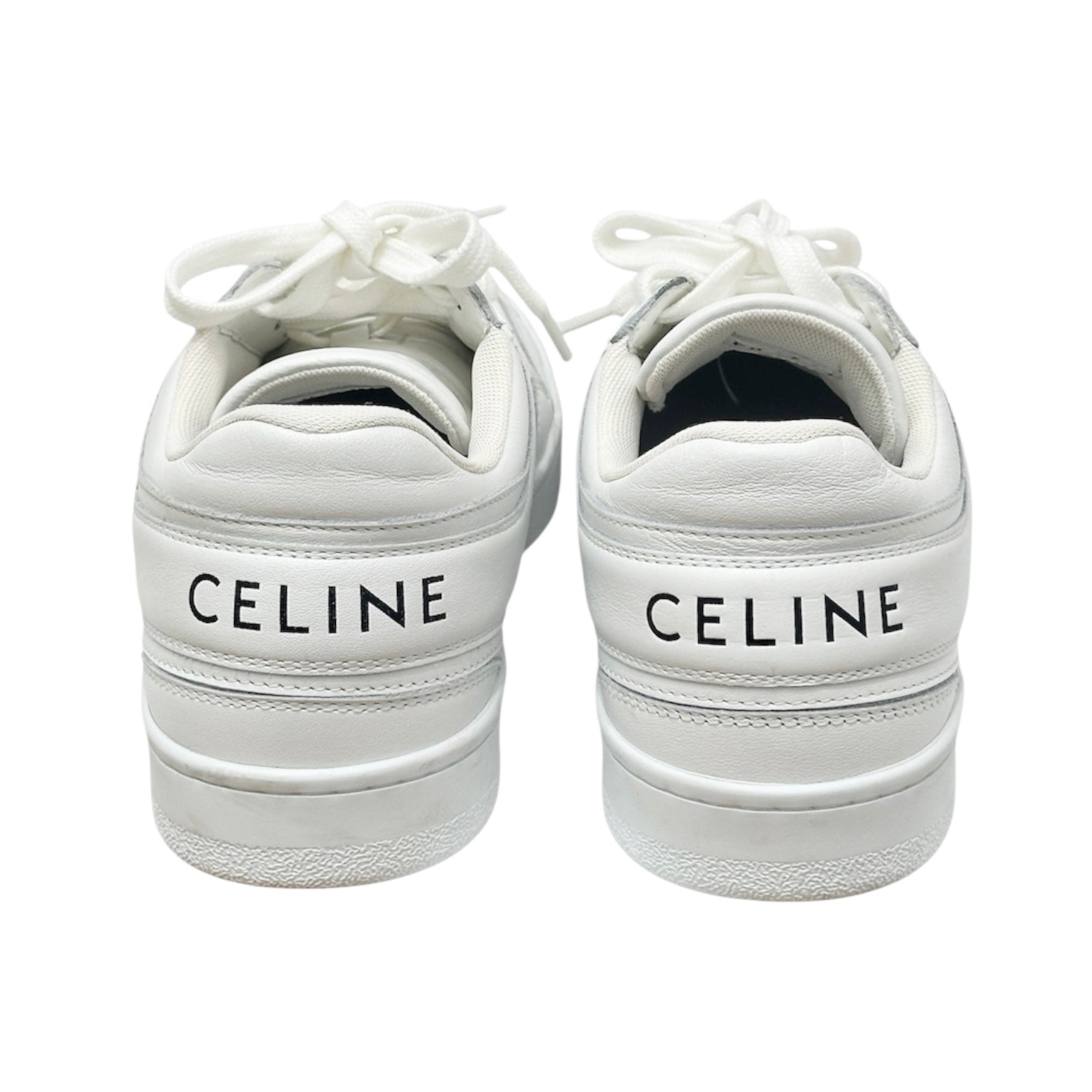 Celine White Leather Low-Top Sneakers – Minimalist Designer Logo Trainers | Luxury Casual Shoes – Size 37