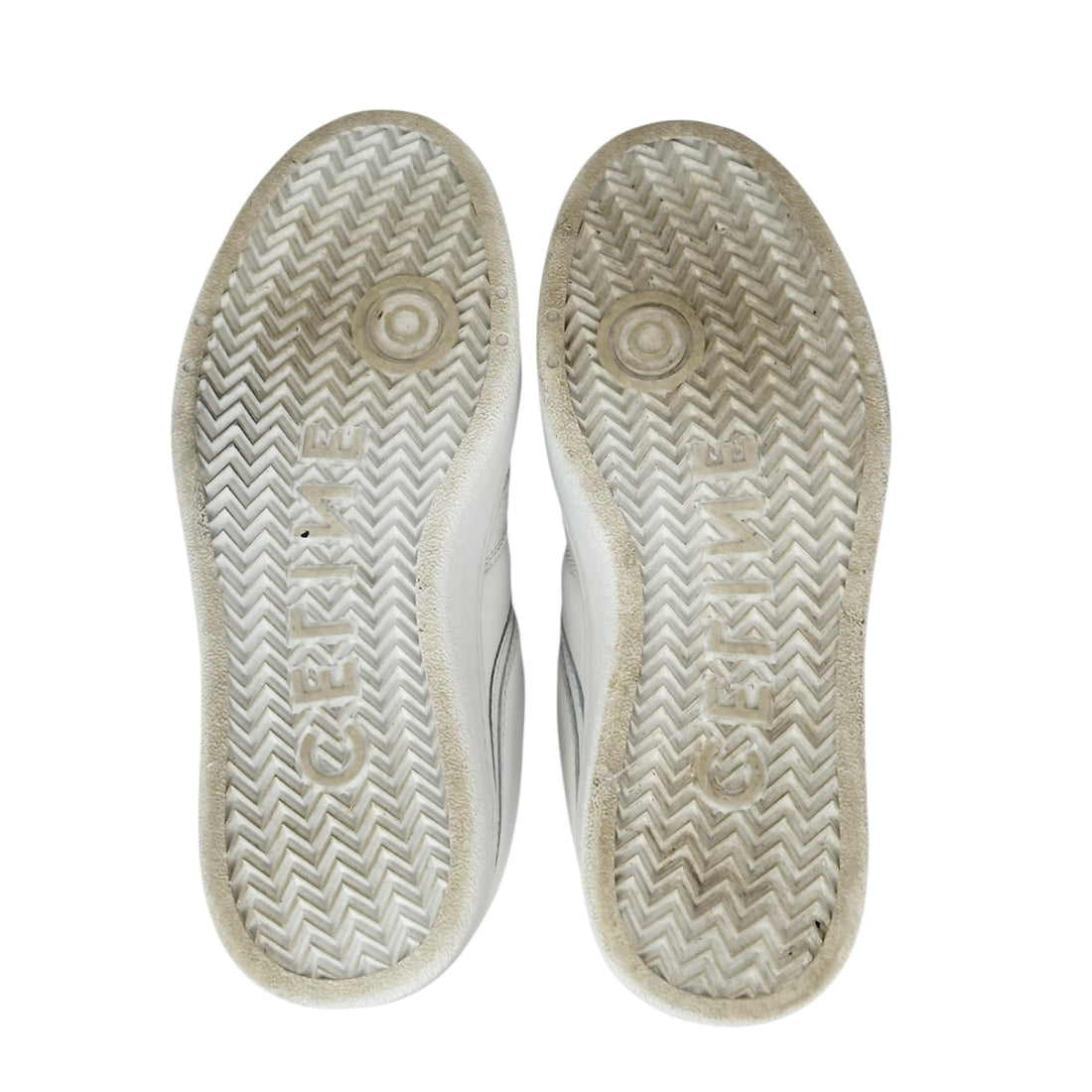 Celine White Leather Low-Top Sneakers – Minimalist Designer Logo Trainers | Luxury Casual Shoes – Size 37
