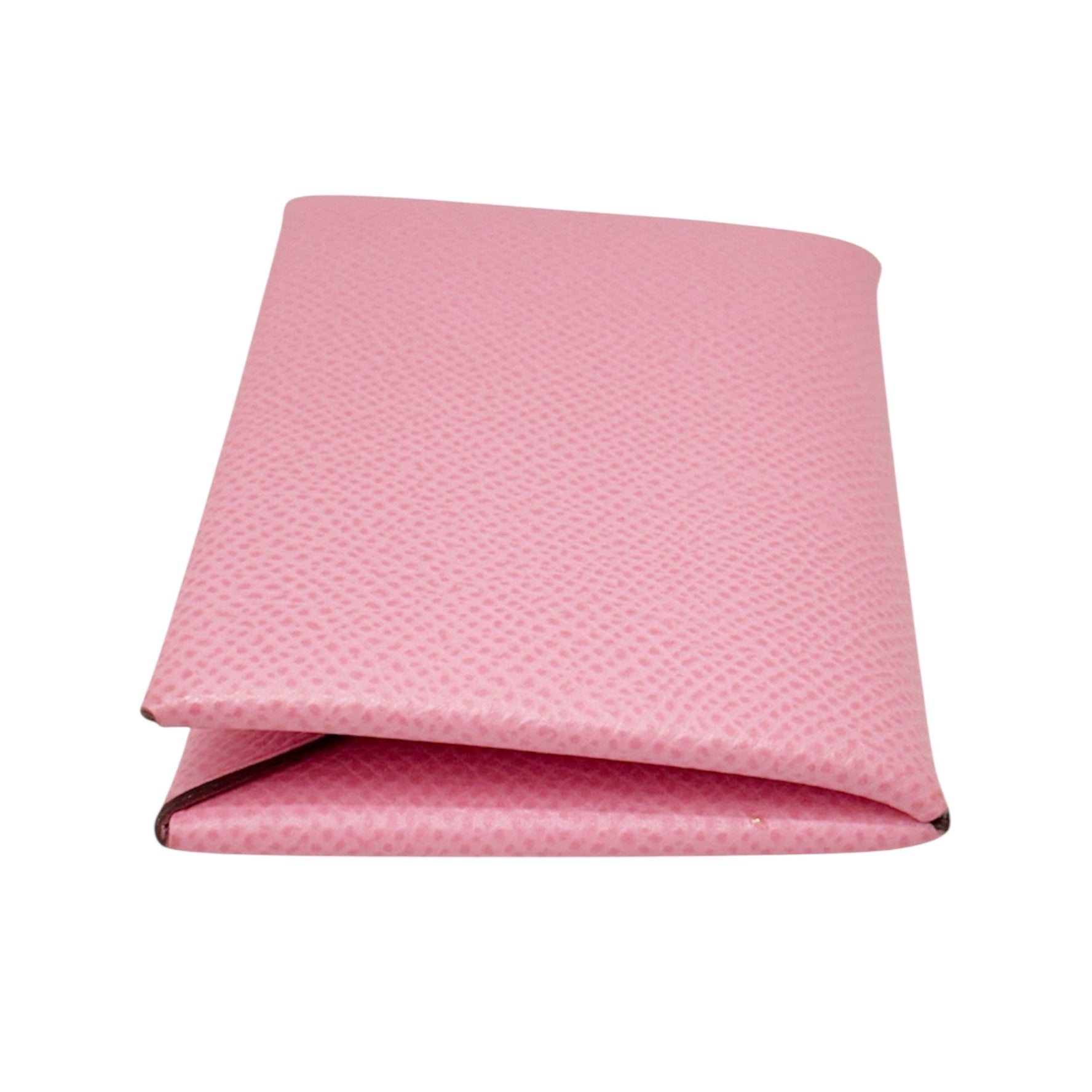 Hermès Calvi Duo Compact Verso Card Holder in Rose Pink Leather | Luxury Envelope Wallet, Made in France