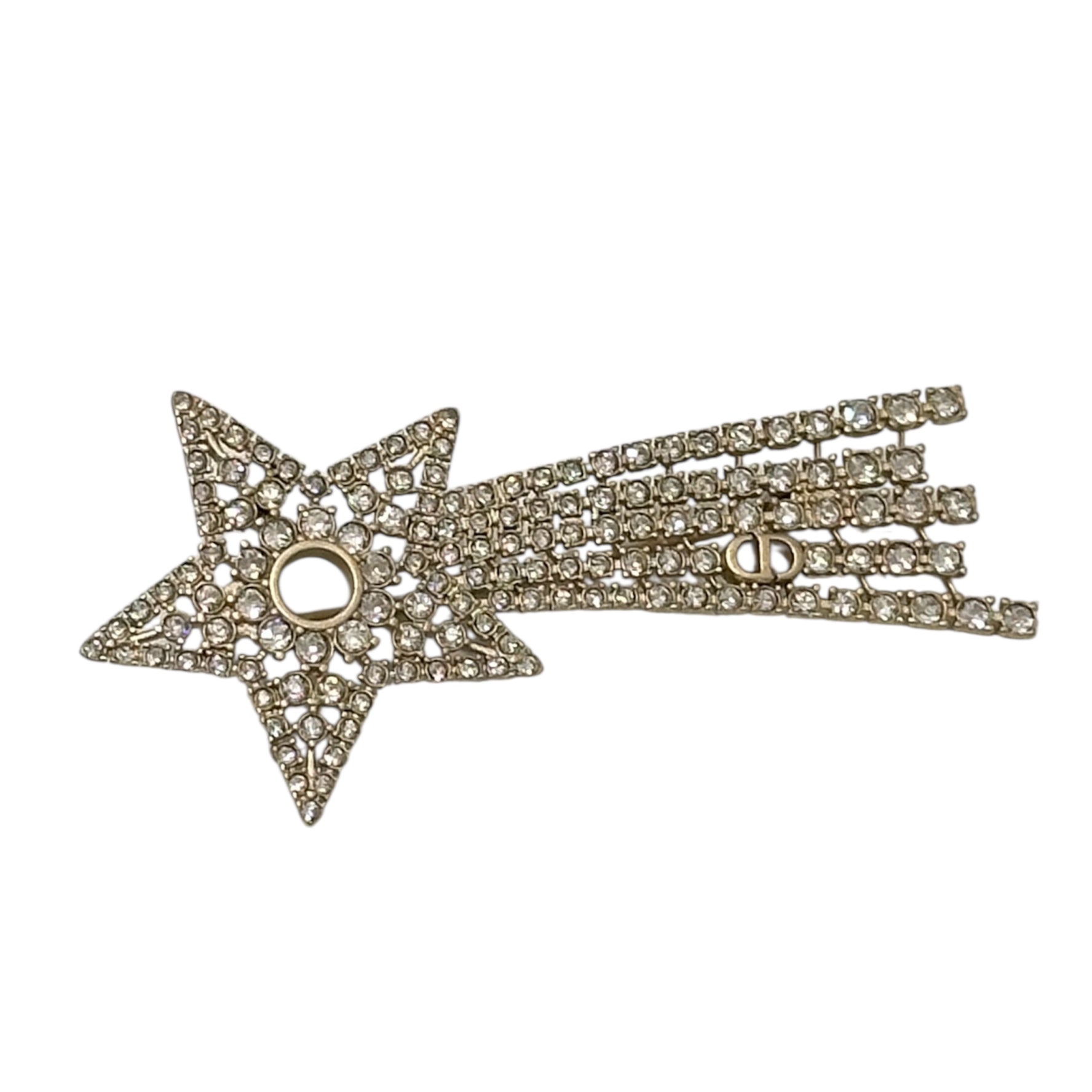 Christian Dior Crystal Shooting Star Brooch / Hair Clip – Celestial-Inspired Statement Accessory