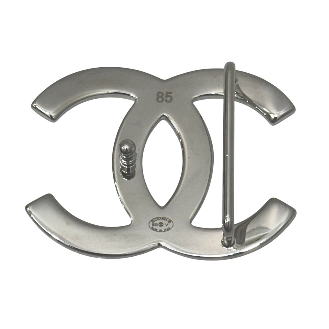 Authentic Chanel Black Leather Belt with B22 Silver CC Logo Buckle – Reversible, Timeless Statement