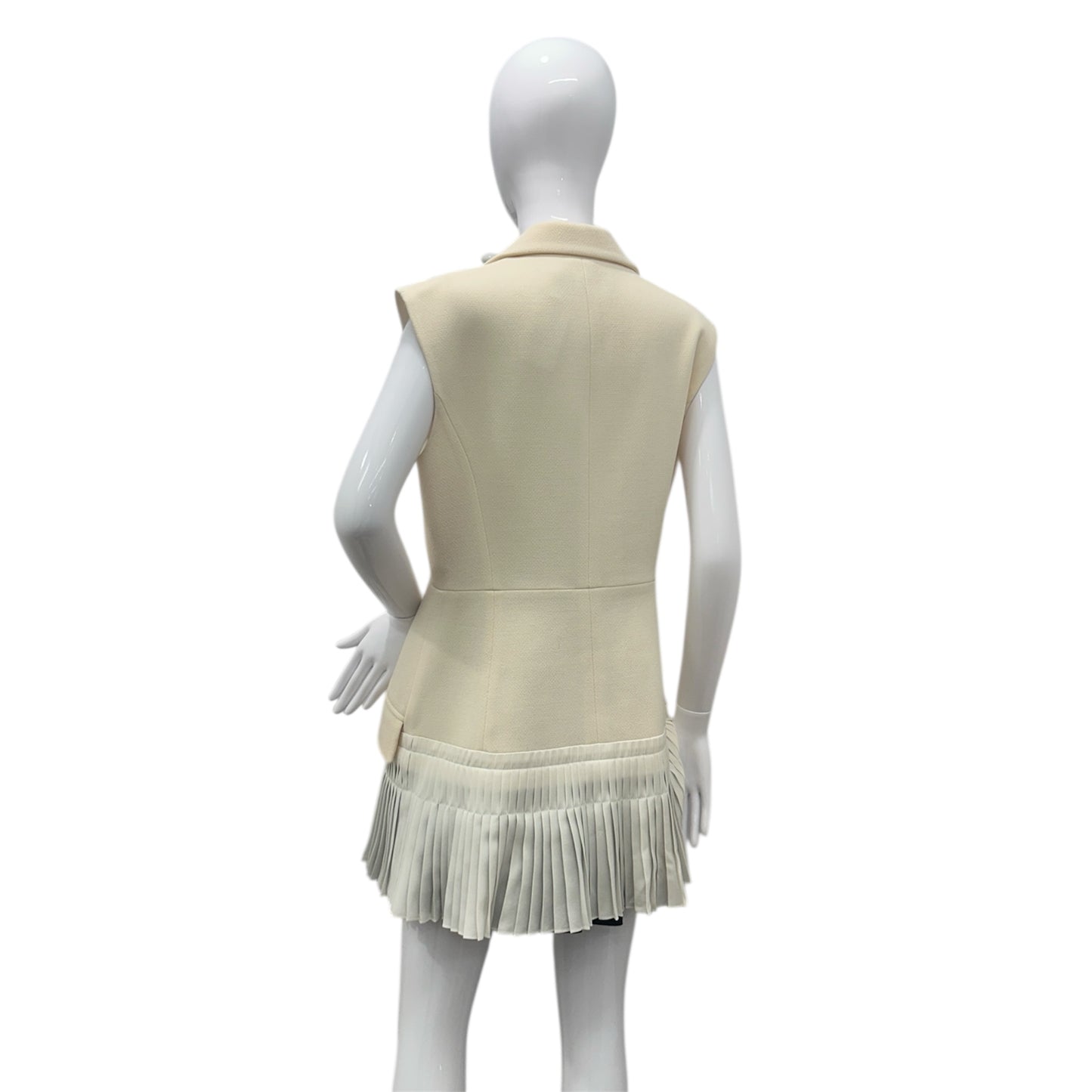 Preowned- Christian Dior Tailored Wool and Silk Pleated Vest Dress (10)