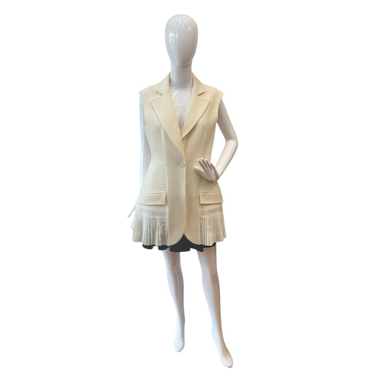 Preowned- Christian Dior Tailored Wool and Silk Pleated Vest Dress (10)